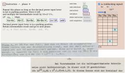 Screenshot of Zuse Z1 ALU Simulation showing phase 9 of decimal to binary converison, along with snippets from archive documents NL-207-0991 and NL-207-0549 Screenshot of Zuse Z1 ALU Simulation showing phase 9 of decimal to binary converison, along with snippets from archive documents NL-207-0991 and NL-207-0549