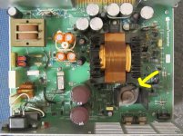 Lisa PSU (not mine) with suspect component marked - Lisa PSU (not mine) with suspect component marked