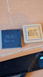 Comparing the an 80188 to an 80186 of different package types